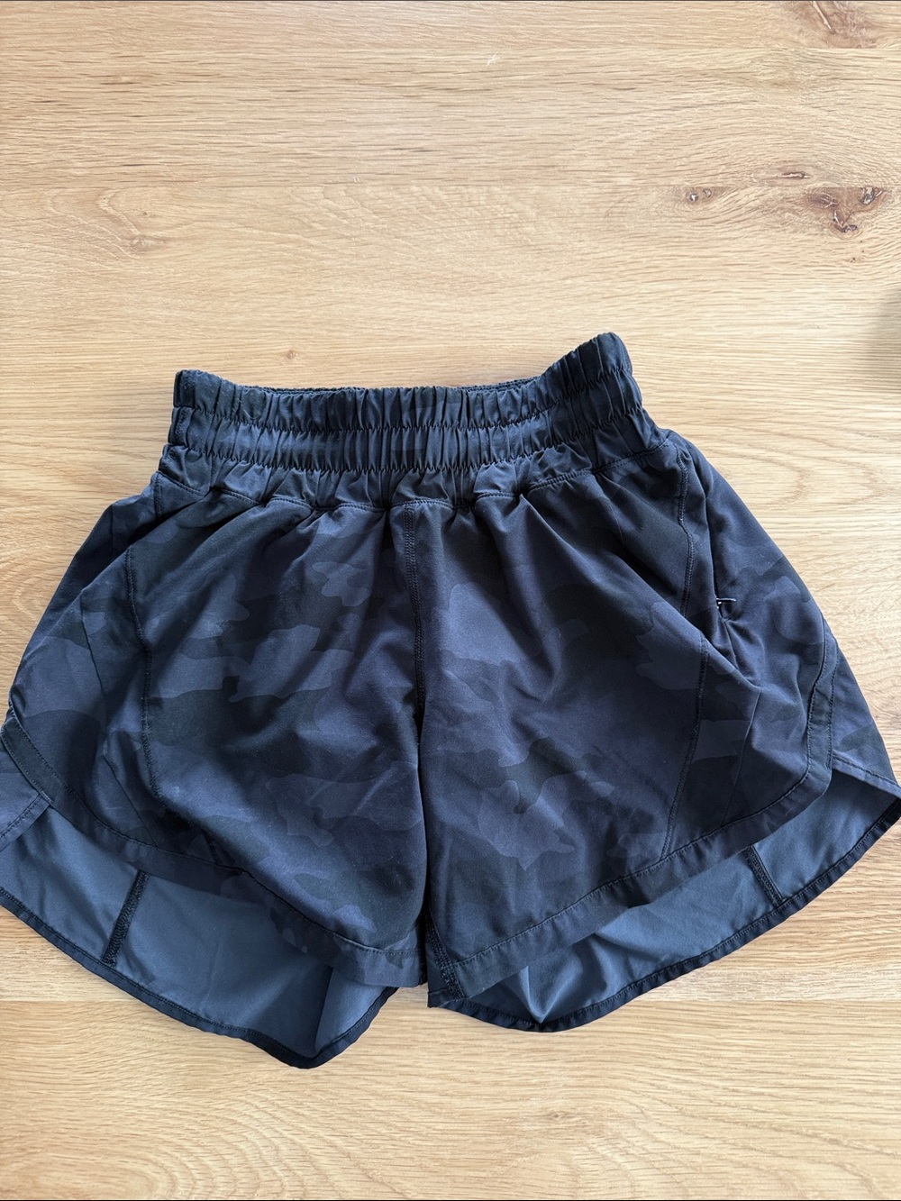 lululemon black subtle camo running shorts